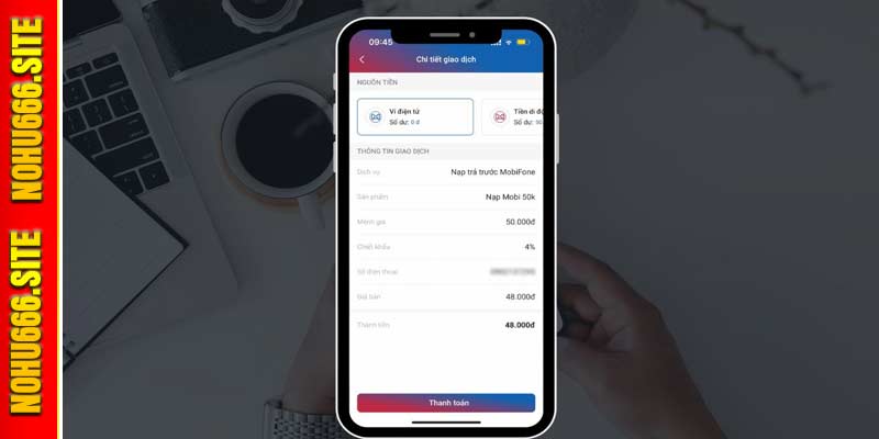 Nạp tiền Nohu666 đơn giản, nhanh chóng với tài khoản ngân hàng